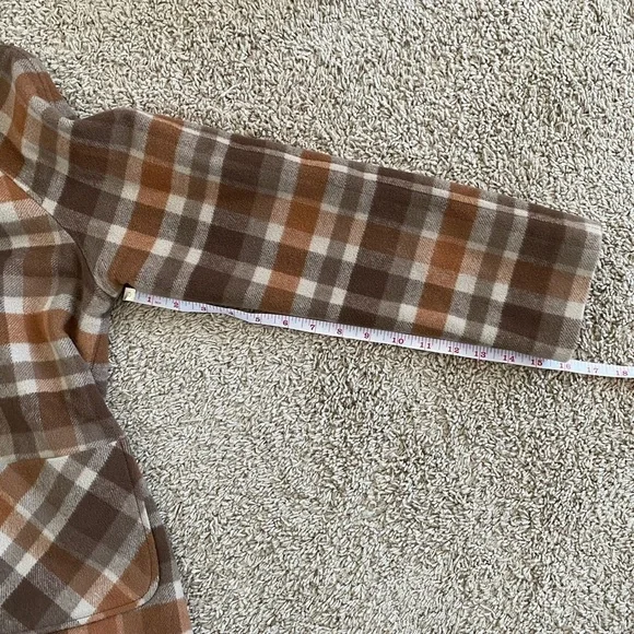 Vintage Wool Lined Plaid Tartan Brown Button Shacket - Picture 12 of 13